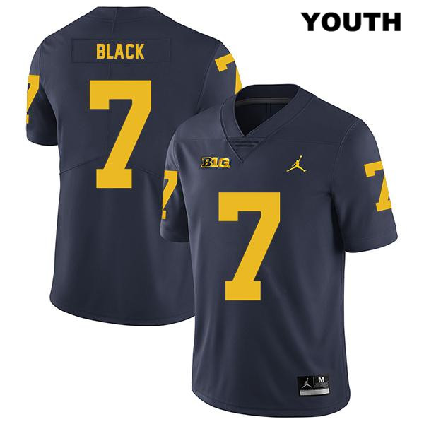 Youth NCAA Michigan Wolverines Tarik Black #7 Navy Jordan Brand Authentic Stitched Legend Football College Jersey SV25U40HN
